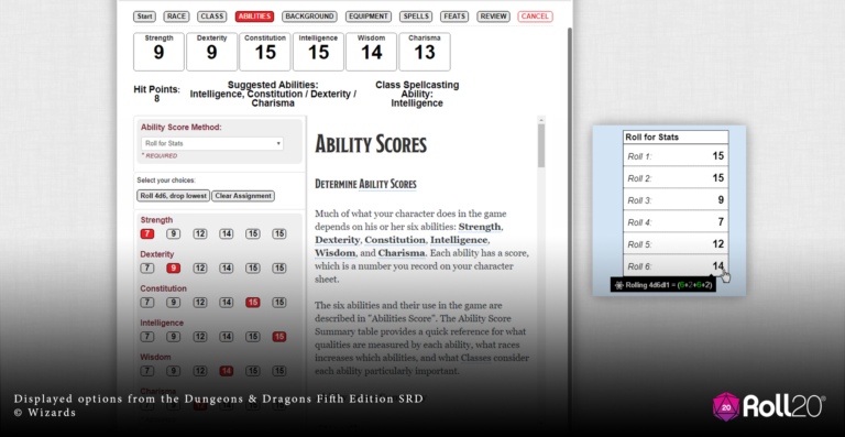Roll20 Adds Charactermancer Character-Building Helper