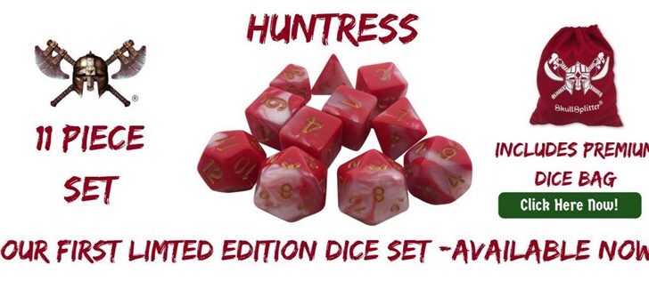 TGN Review: Huntress Limited Edition Dice Set From Skullsplitter Dice