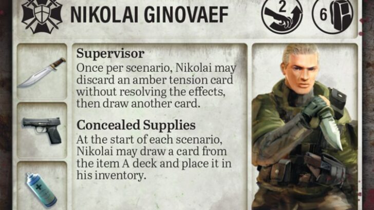 Steamforged Previews Nikolai Ginovaef For Resident Evil 3 Board Game