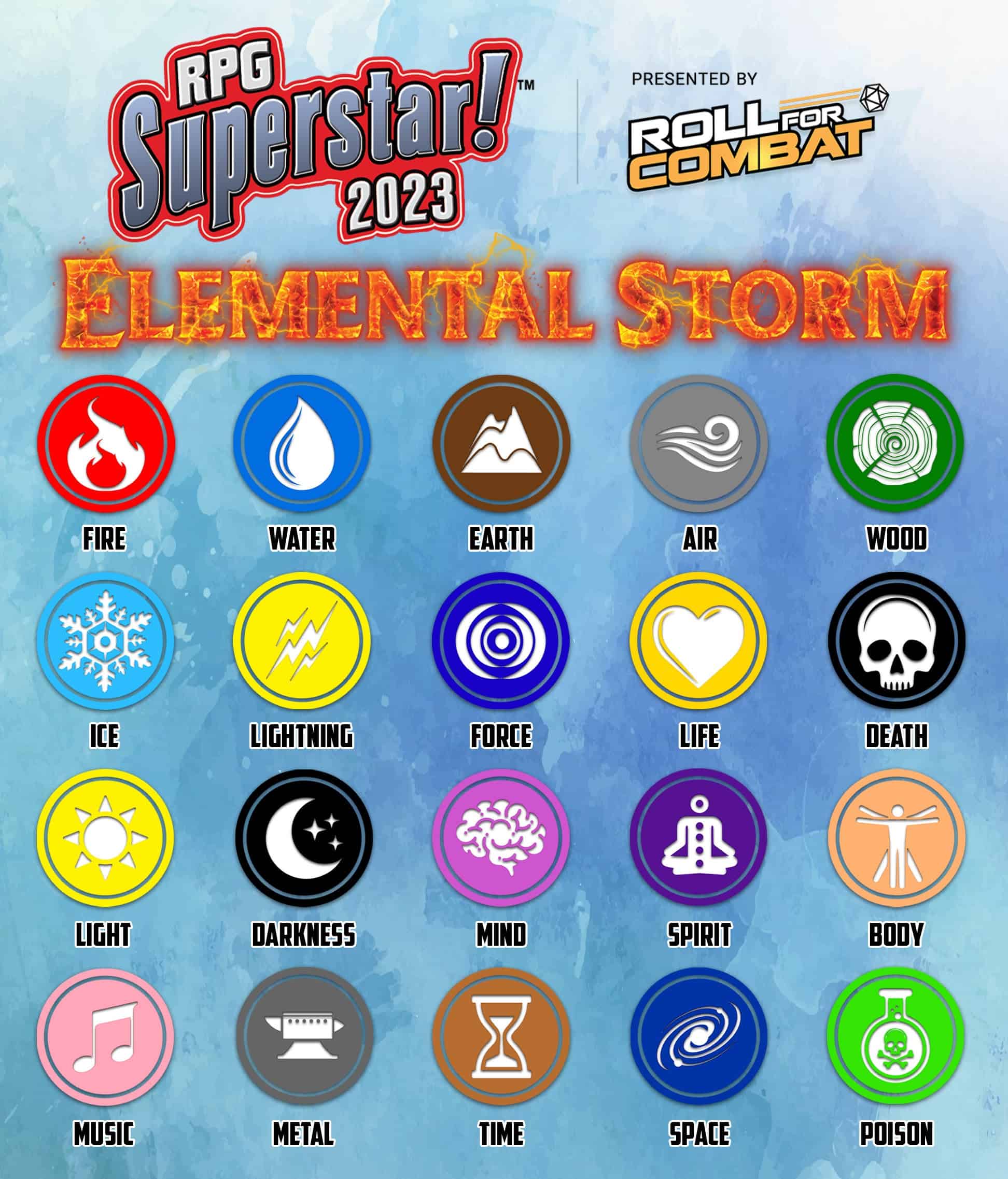 Roll for Combat Announces RPG Superstar 2023 Elemental Storm Contest