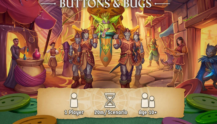 Compact New Solo Play Game, “Gloomhaven: Buttons & Bugs,” Now Available for $15