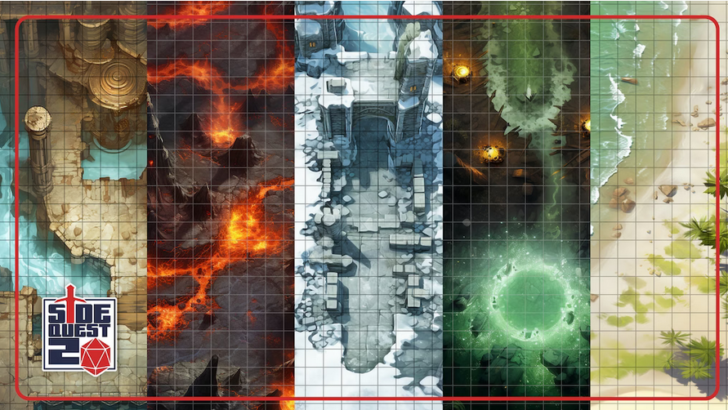SideQuest20 Surpasses Kickstarter Goal for TTRPG Battle Maps and More