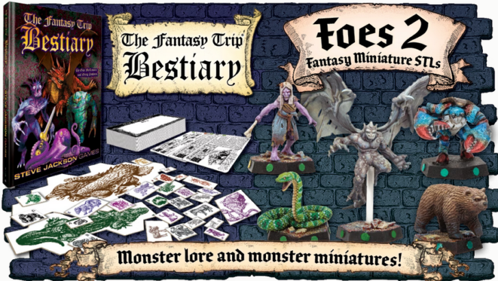 “The Fantasy Trip Bestiary and Foes 2” Enriches RPG Adventures with Over 200 New Creatures and 50+ 3D Miniatures