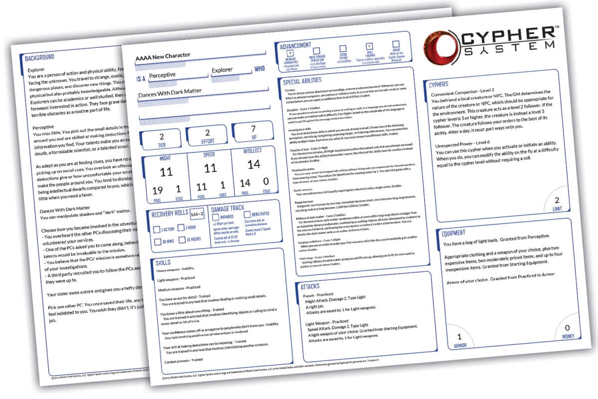 Monte Cook Games Launches Cypher Tools - TGN - Tabletop Gaming News