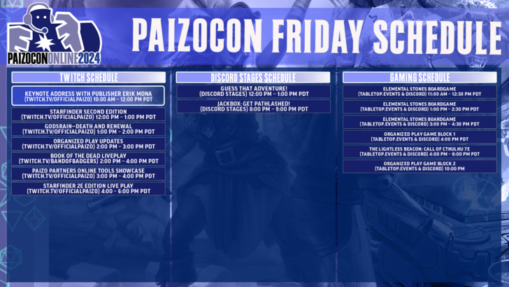 PaizoCon Online 2024 Announces Full Event Schedule